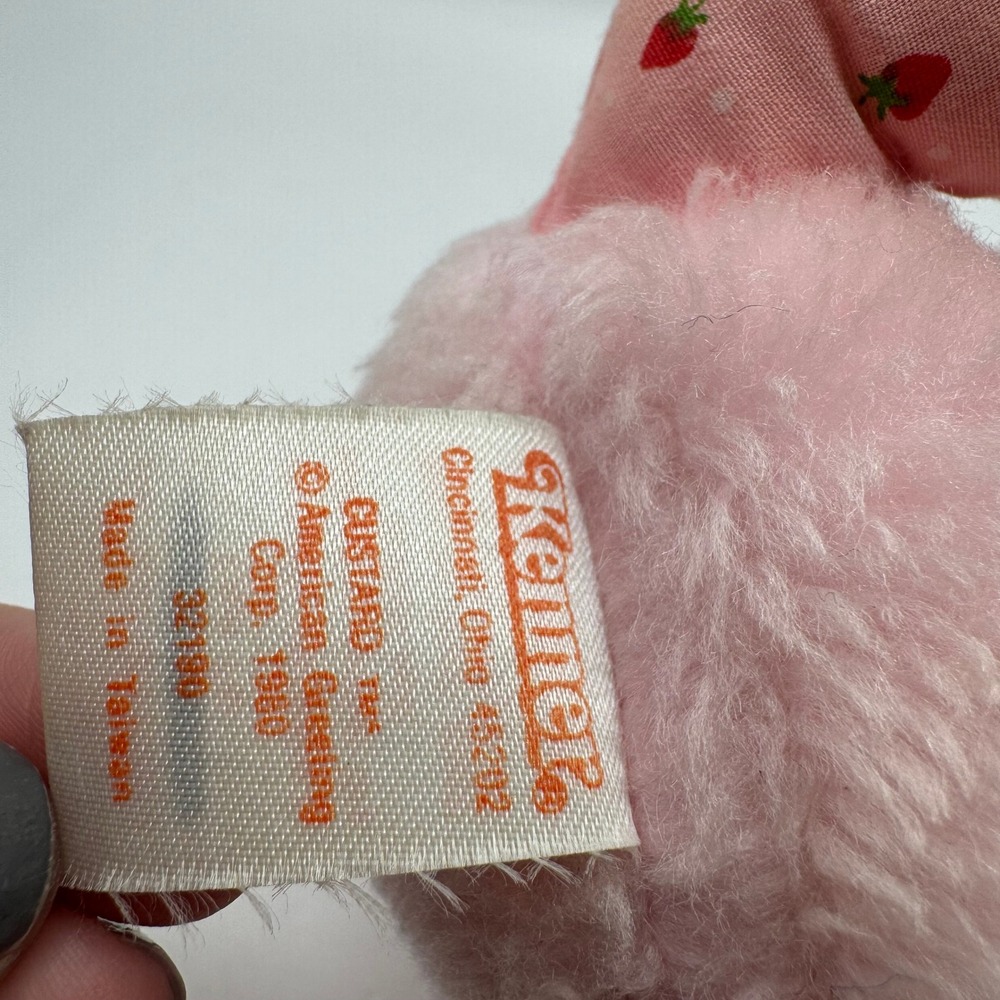 Kenner Custard Cat Plush Kids Small Pink 1980 Vintage Strawberry Shortcake Toy - Picture 7 of 9